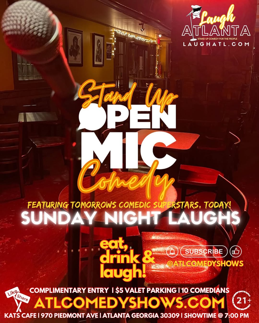 Sunday Night Laughs Stand Up Open Mic Comedy