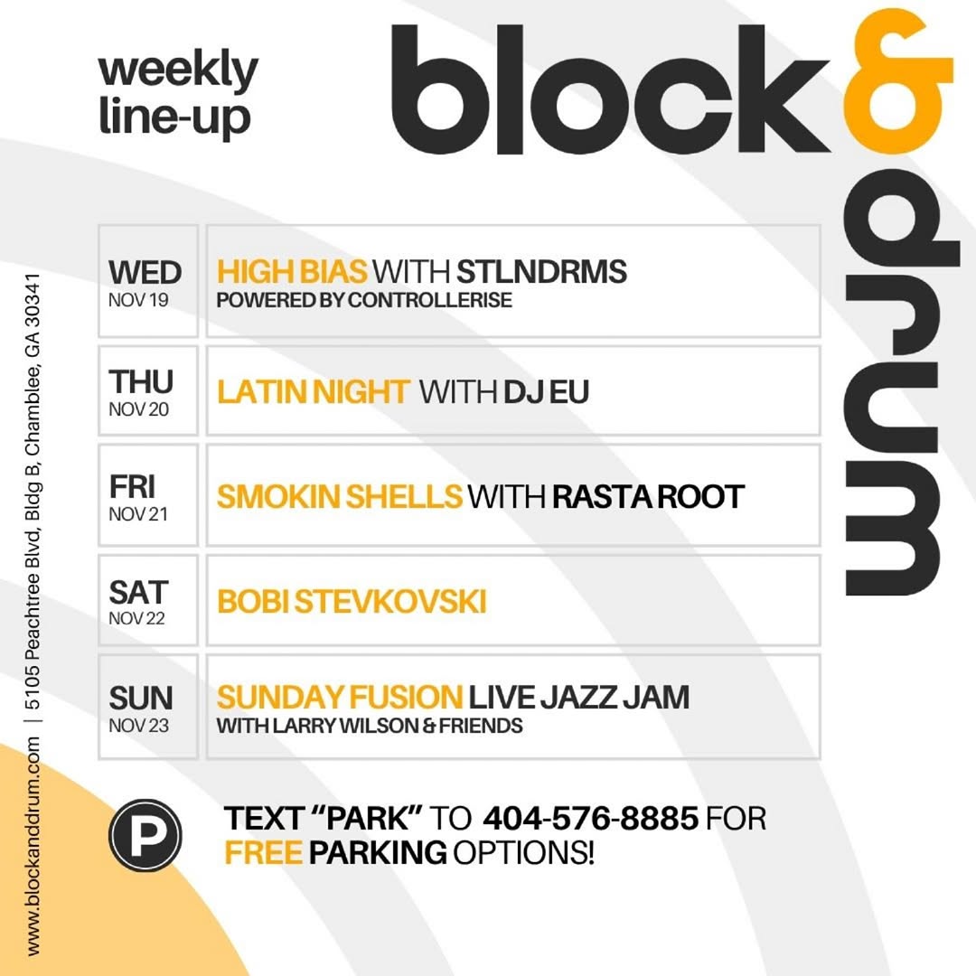Block & Drum Weekly Line-up