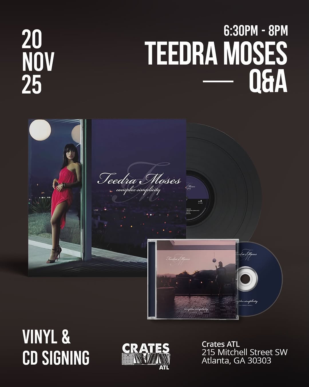 Teedra Moses Q&A and Vinyl & CD Signing