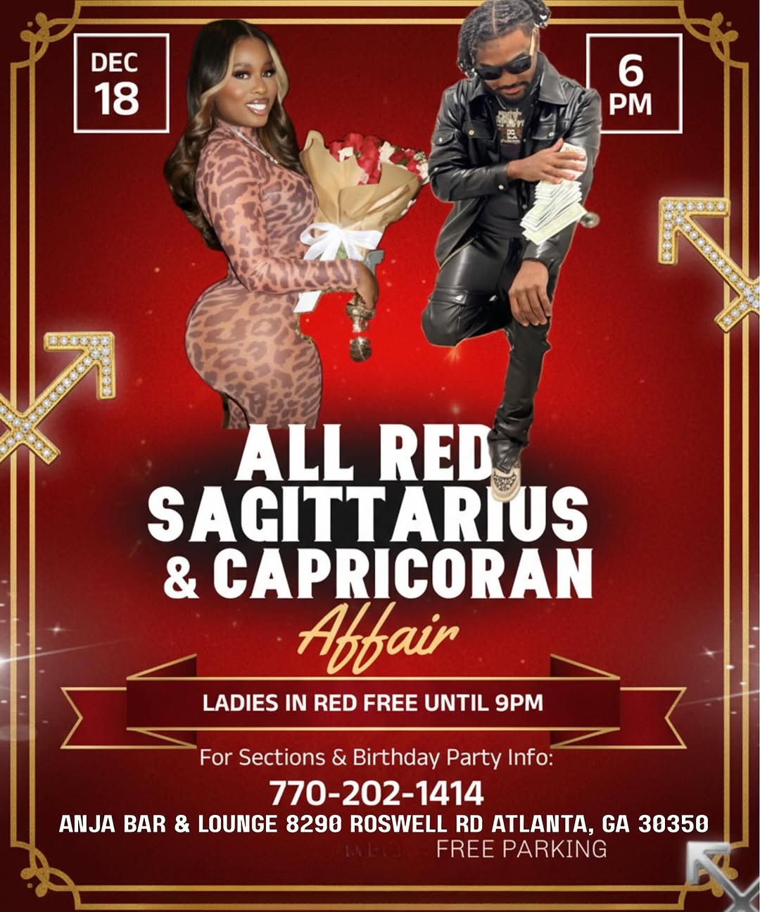 All Red Sagittarius & Capricorn Affair