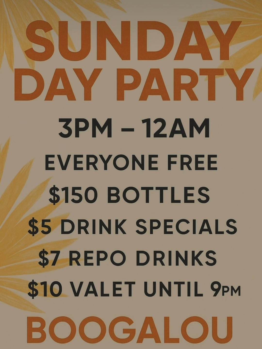 Sunday Day Party
