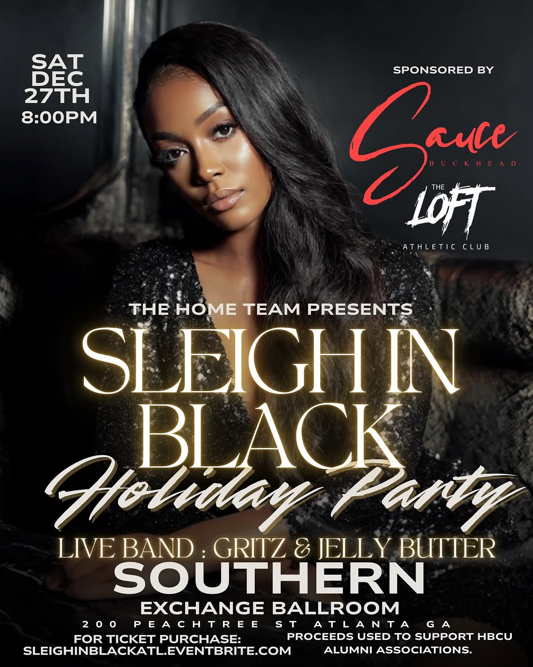 Sleigh in Black Holiday Party