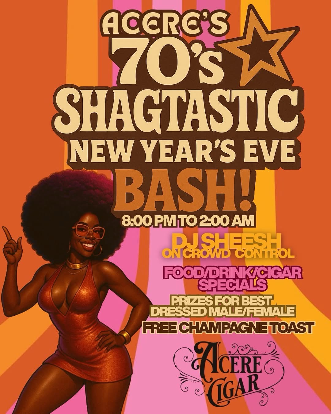 Aceres 70s Shagtastic New Years Eve Bash