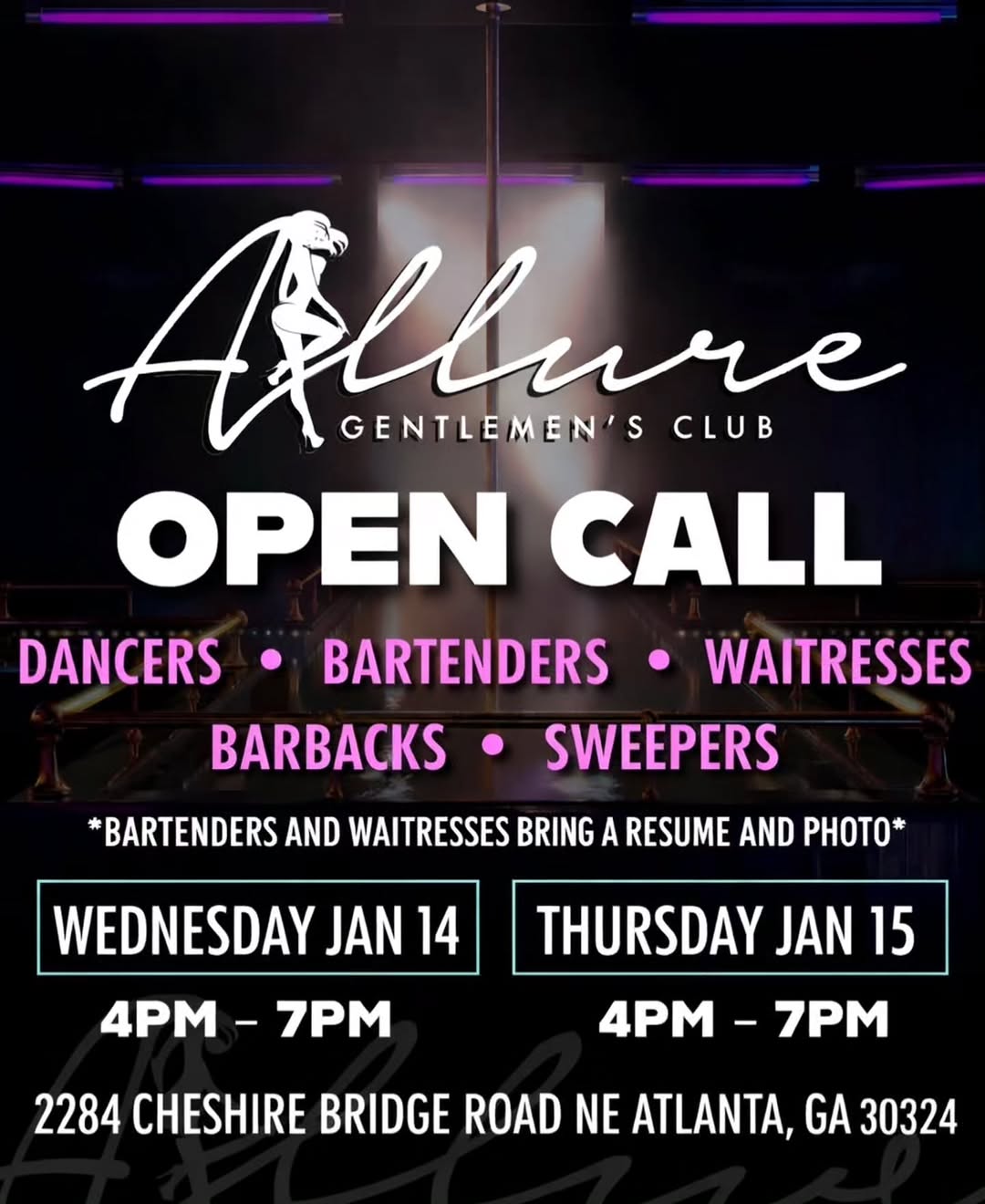Allure Gentlemens Club Open Call