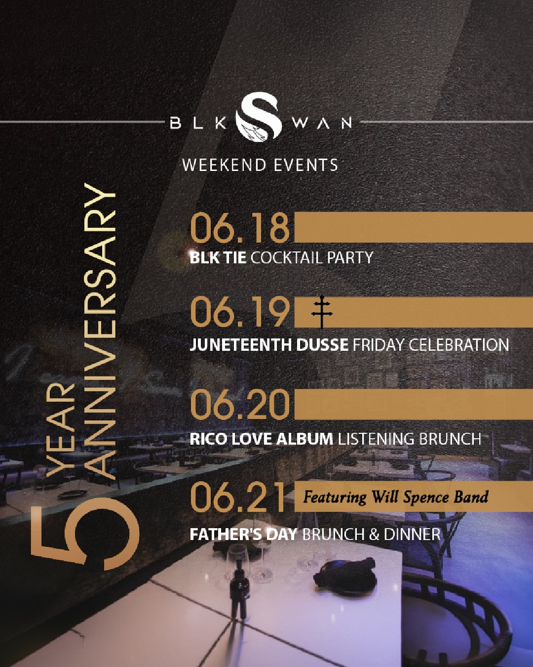 BLK Swan 5 Year Anniversary Weekend Events