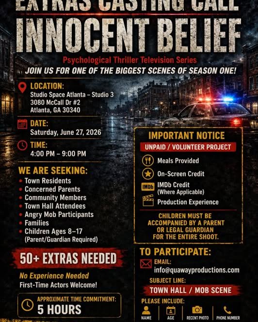 Innocent Belief – Extras Casting Call