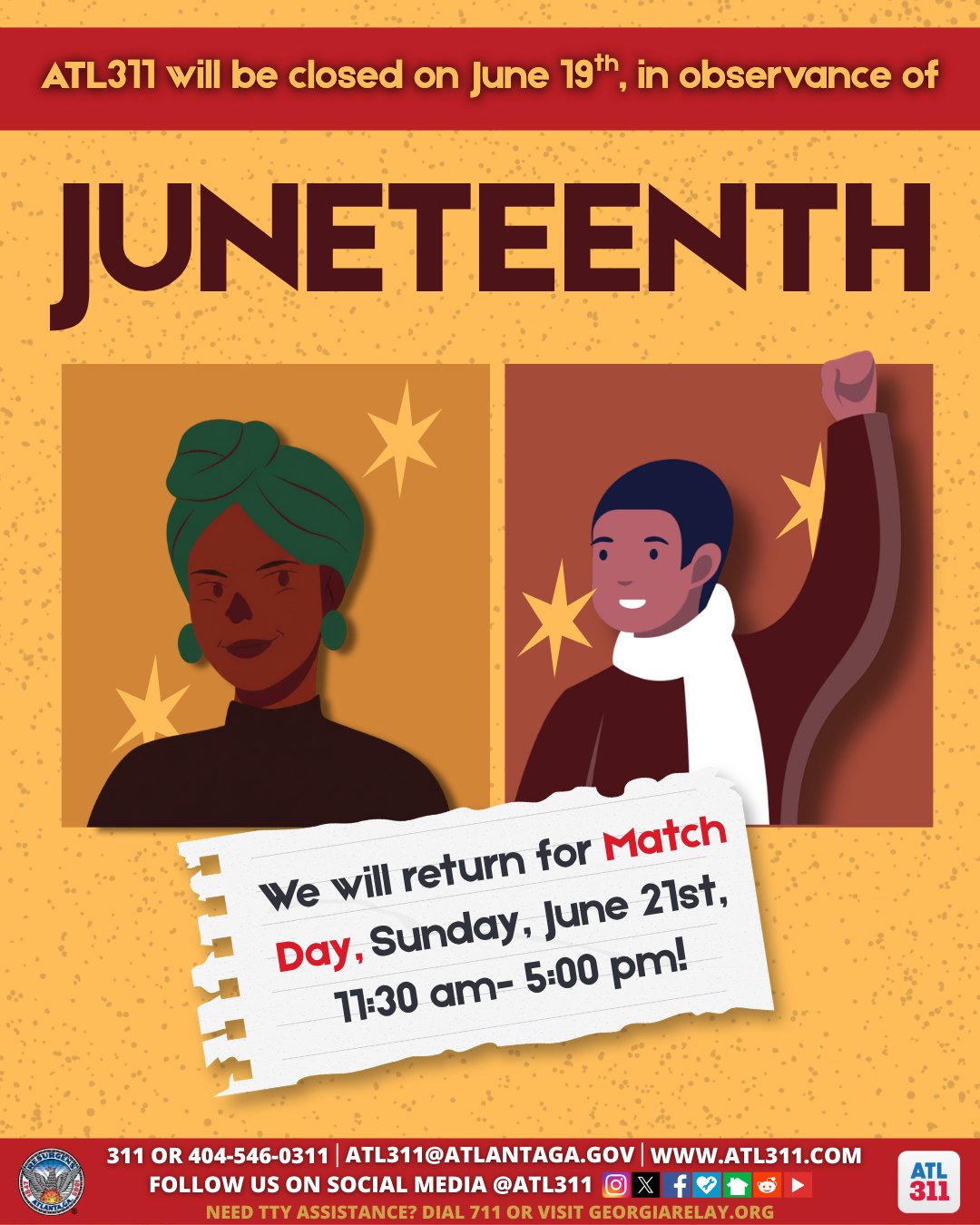ATL311 Match Day – Juneteenth Return