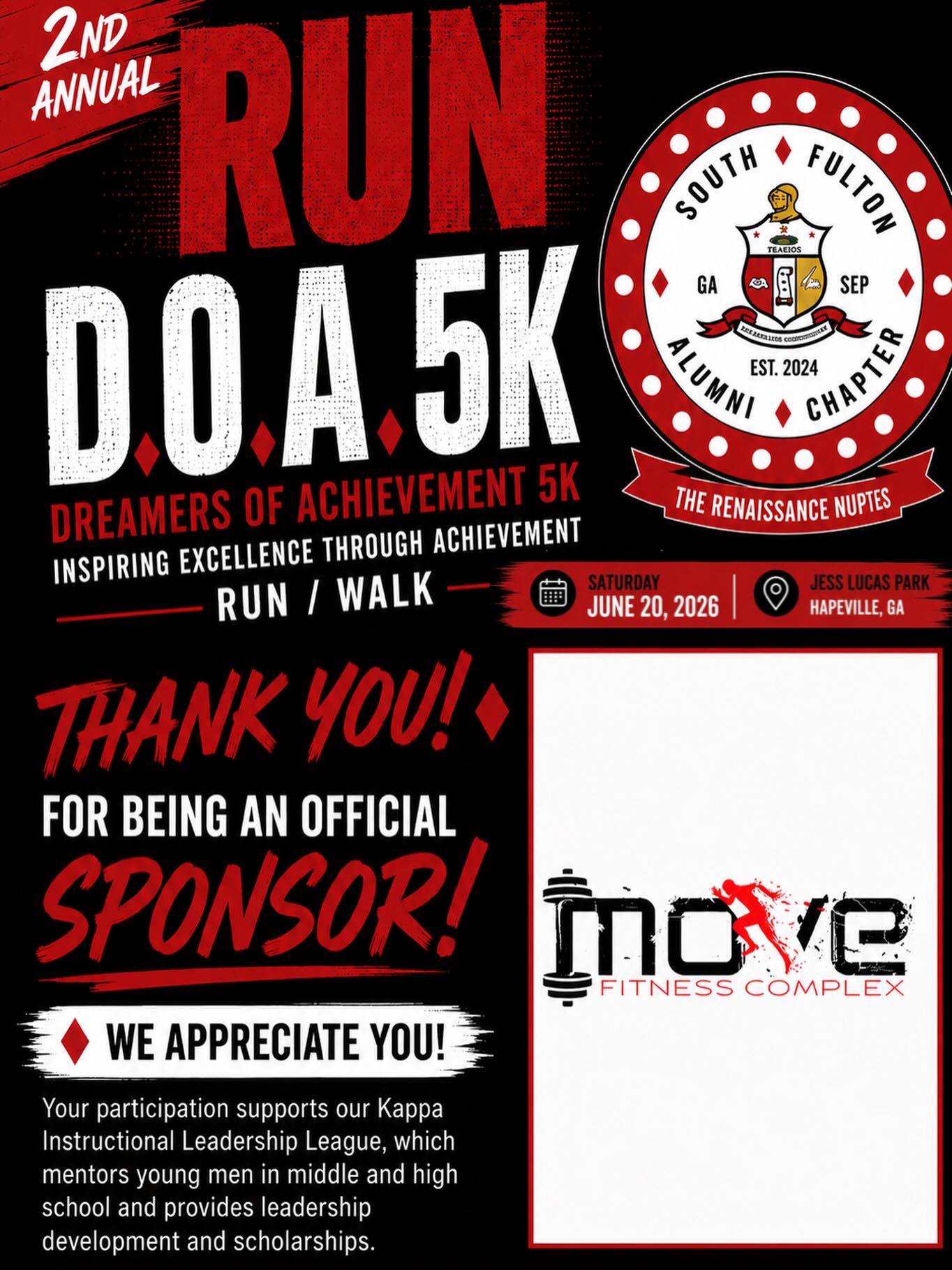 2nd Annual Run D.O.A. 5K – Dreamers of Achievement 5K