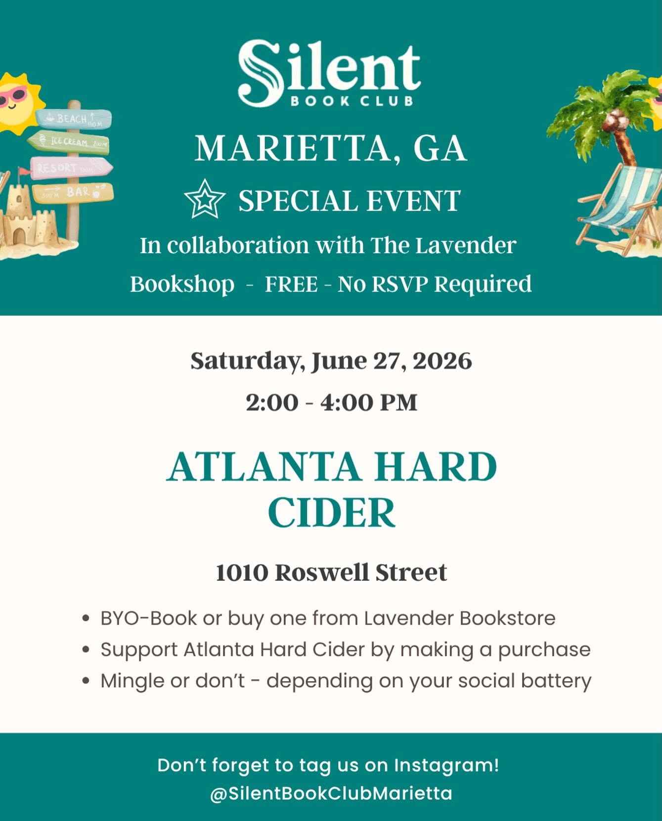 Silent Book Club Marietta – Special Event at Atlanta Hard Cider