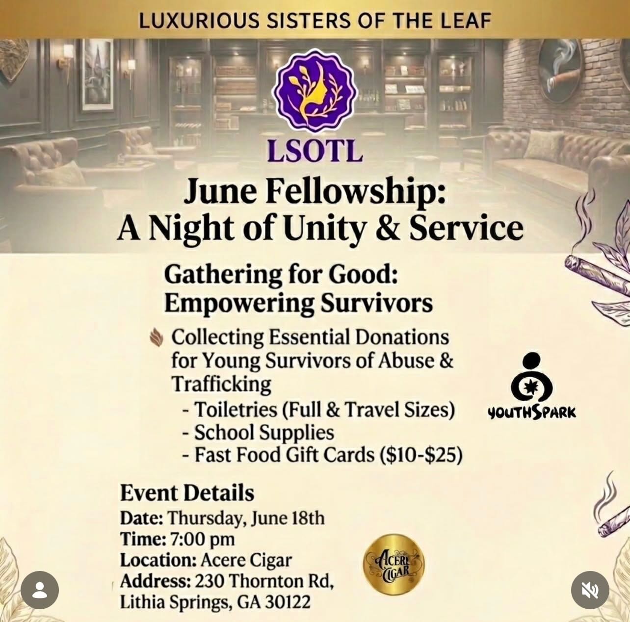 LSOTL June Fellowship: A Night of Unity & Service