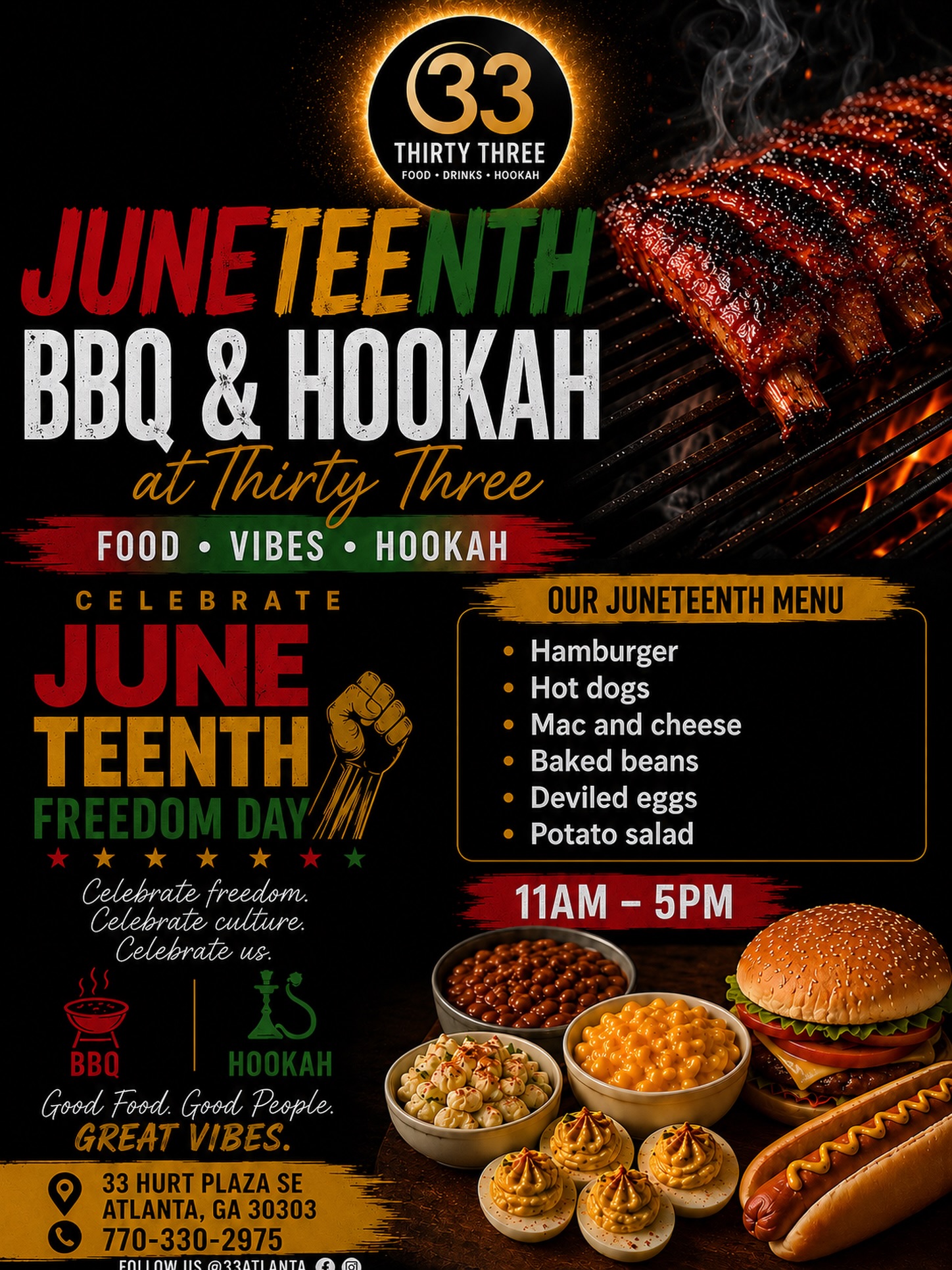 Juneteenth BBQ & Hookah at Thirty Three