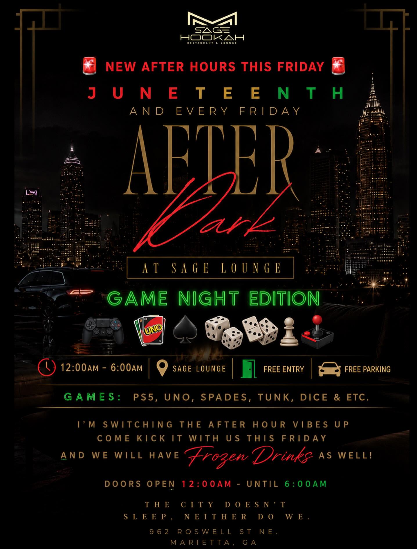 After Dark at Sage Lounge – Juneteenth Game Night Edition