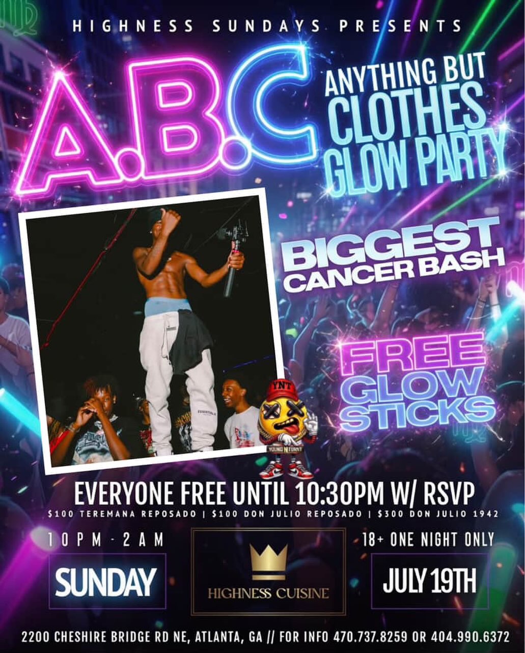 A.B.C. - Anything But Clothes Glow Party (Biggest Cancer Bash)